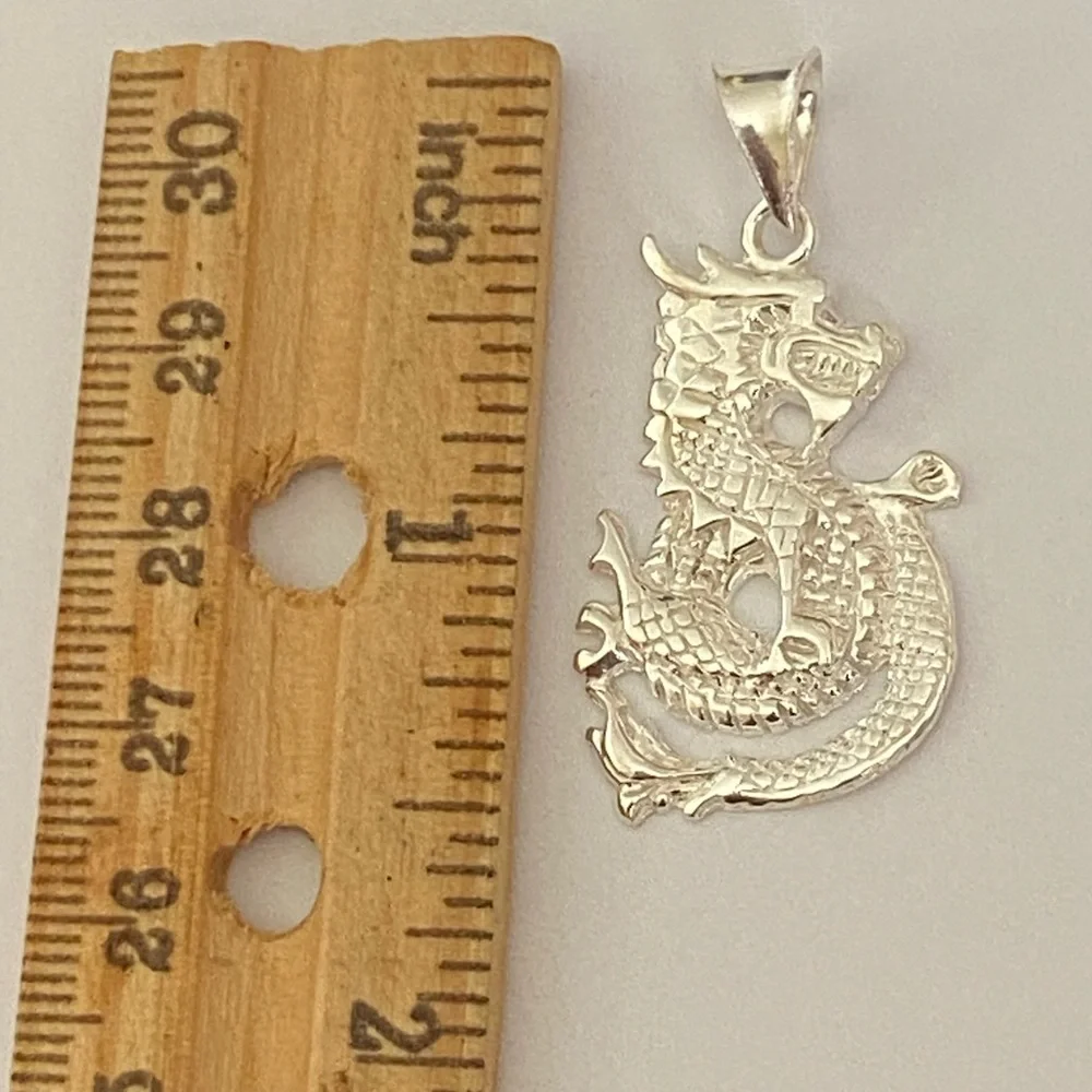Unisex dragon pendant 925 silver